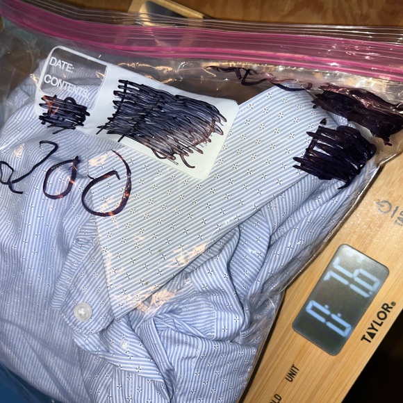 x Peter Millar Shirt Men Large Blue 100% Cotton Geometric Pattern Long Sleeve - Picture 8 of 8